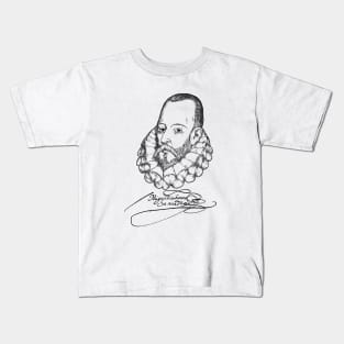 Cervantes, Spanish writer, books, literature, Kids T-Shirt